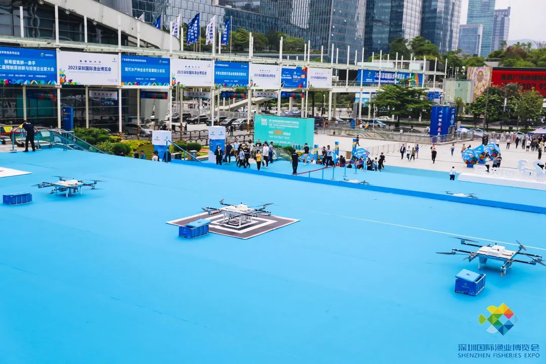 新鲜到家，2023深圳国际渔业博览会 无人机配送现切金枪鱼